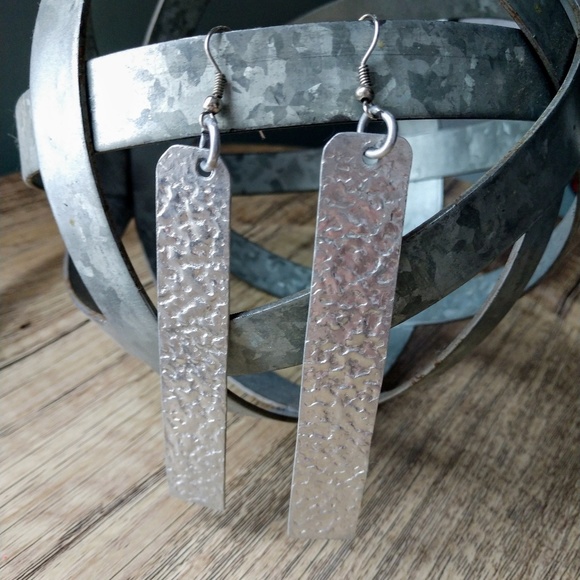 artisan Jewelry - Hammered metal earrings.